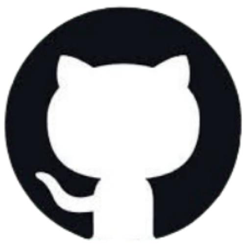 GitHub logo with a black circle and white silhouette of a cat.