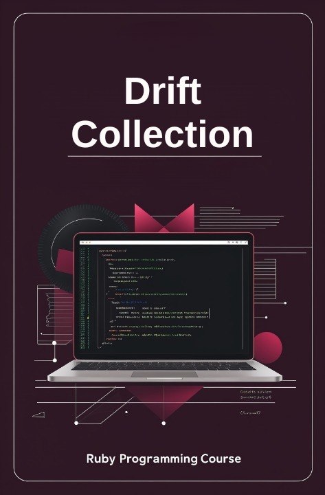 Laptop with code on screen against a dark background with 'Drift Collection' text