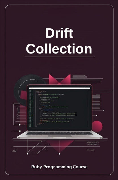 Laptop with code on screen against a dark background with 'Drift Collection' text
