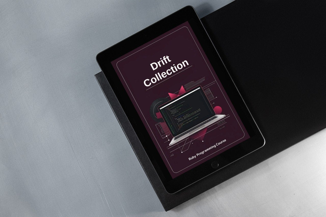 Tablet displaying 'Drift Collection' on a gray surface