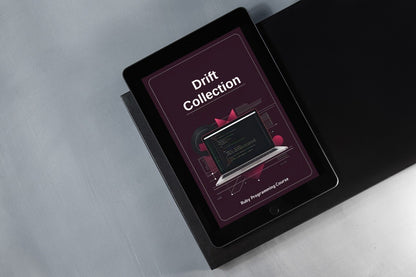 Tablet displaying 'Drift Collection' on a gray surface